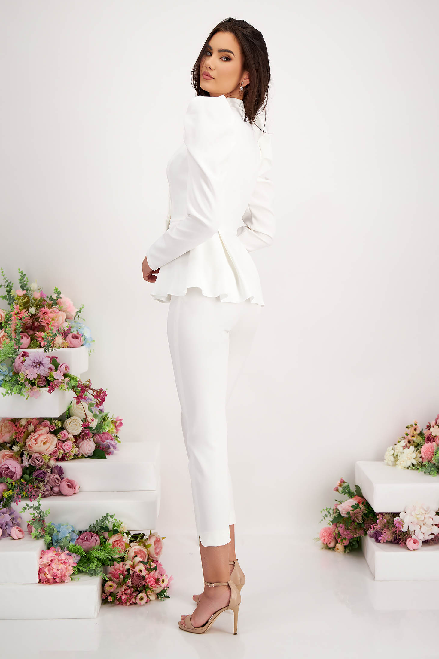 - StarShinerS ivory jacket tented elastic cloth with frilled waist high shoulders 3 - StarShinerS.com